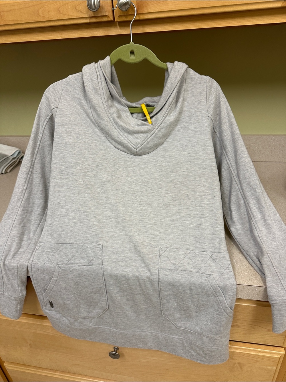 Lole Light Gray Scoop-Neck Hooded Sweater